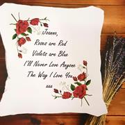 Roses are Red Poem Cushion 