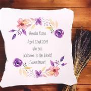 Floral Welcome to the World Baby Cushion 
