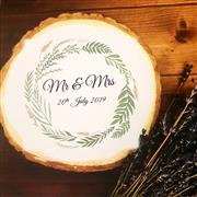 Couple Wreath Log Plaque 