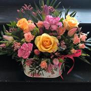 Vintage Pastel Tin Pot